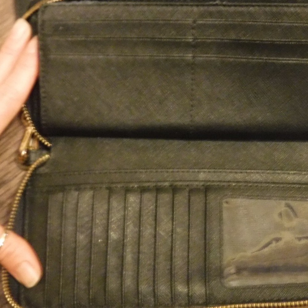 Michael Kors Jet Set Continental Wallet Womens Black Good Saffiano Wristlet Zip - Picture 3 of 9